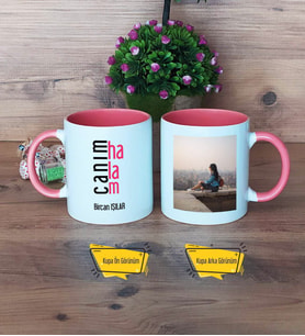 Halaya Hediye Kupa Bardak Pembe Fotoğraflı Anneler Günü Doğum Günü Hediyesi