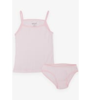 Breeze Kız Çocuk Atlet & Slip Takım Jakarlı 3-11 Yaş, Pembe