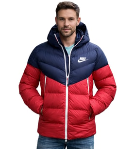 Nike Sportswear Synthetic Down Spor Jacket Erkek Suitici Şişme Spor Ceket Mavi Kırmızı