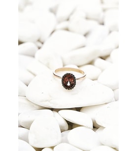 ATİNA TEKTAŞ SMOKY TOPAZ YÜZÜK - AK564