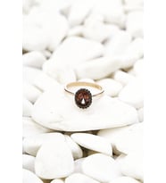 ATİNA TEKTAŞ SMOKY TOPAZ YÜZÜK - AK564