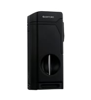 Quantoro Dört Torch Pürmüz V-Kesici/Delicili Siyah Metal Puro Çakmağı