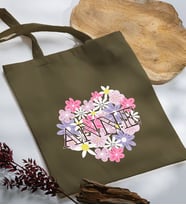 BK Gift Anneler Günü Tasarımlı Haki Kumaş Bez Çanta, Baskılı Omuz Çantası, Alışveriş Çantası, Anneler Günü Hediyesi, Anneye Hediye-3