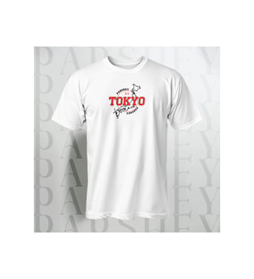 Tokyo Japan Baskılı Unisex Yarım Kollu Bisiklet Yaka %100 Pamuk Oversize T-shirt