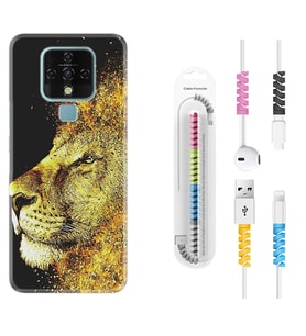 Tecno Camon 16 18P Pova 3 Pova Neo Kılıf Kablo Koruma Spiral Silikon Leon 1323