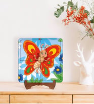 BK Toys Çocuklar İçin 2 si 1 arada Eğitici-Öğretici Ahşap 4 Parça Yapboz Puzzle Çerçeve Model 40