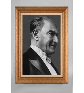 Çerçeveli Paspartulu Atatürk Tablo a141 (Gold)