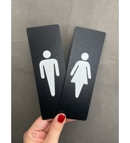 Siyah Mdf Serisi Wc Kadın&Erkek Set Yönlendirme Levhası