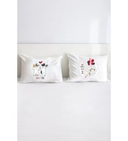 Sevimli Kediler Pamuklu Çift Kişilik 50x70 cm Yastık Kılıfı Seti