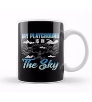 Cute & Funny My Playground Is In The Sky Skydiving Kupa Bardak Porselen