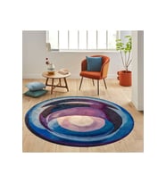 Eliana Home Baskılı, Yıkanabilir Kaymaz Taban Yuvarlak Halı LNA7278 120x120 cm (Mor)