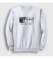 Presmono Unisex Beyaz Eren Yeager Flowers Anime Attack On Titan Sweatshirt 314563tt (Beyaz)