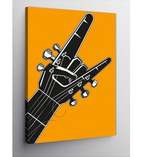Kanvas Tablo Metal İşaretli Gitar Sapı