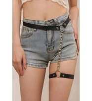 Mulvxbrf Brf02 Zincirli Ayarlanabilir Şık Deri Jartiyer Harness - Brf961 (Mulvix)