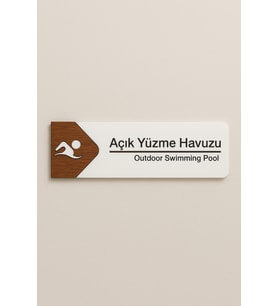 Lucena Açık Yüzme Havuzu Ofis Oda Kapı İsimliği Yönlendirme Tabelası Levhası Kişiselleştirilebilir