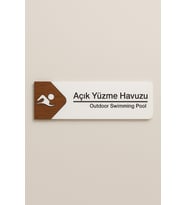 Lucena Açık Yüzme Havuzu Ofis Oda Kapı İsimliği Yönlendirme Tabelası Levhası Kişiselleştirilebilir