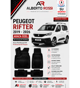 PEUGEOT RİFTER 2019 - 2026 Araca Özel Kauçuk 3D Profesyonel Oto Paspası
