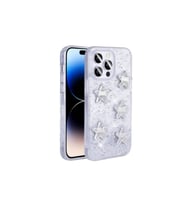 Apple iPhone 14 Pro Max Uyumlu Kılıf Airbagli Simli Arka Yüzey Zore Işıltı Silikon Kapak (Beyaz-Gri)