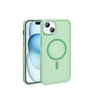 Apple iPhone 15 Uyumlu Kılıf M-safe Şarj Özellikli Mat Arka Yüzey Zore Sio Kapak (Açık Yeşil)