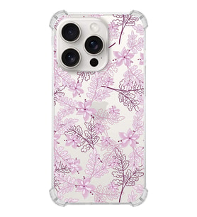 PrintiFy Apple iPhone 15 Pro Max (Kamera Açık) Uyumlu Köşe Korumalı Floral Pudra Kılıf