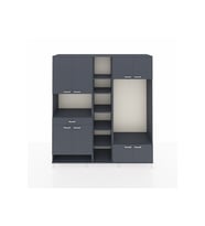 Hyperion Dolap 12 Raflı Tek Çekmeceli 8 Kapaklı 220x44x243 Antrasit-Antrasit/Antrasit