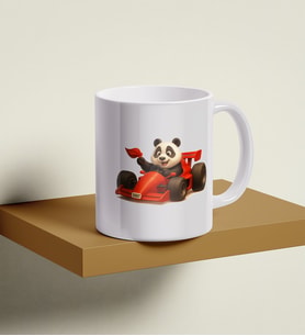 F1 Panda 500T Baskılı Premium Porselen Kupa - GDTK-901060 (Beyaz)