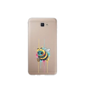 Samsung Galaxy J7 Prime ile uyumlu Splash arı tasarımlı şeffaf silikon kılıf