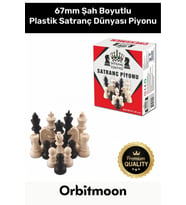 Premium Seri Şah Boyu 67mm Eksik Takımı Tamamlama Uyumlu Orta Plastik Satranç Dünyası Piyonu