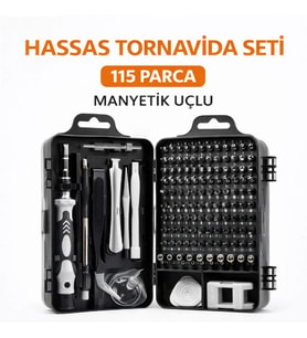 115 Parça Manyetik Uçlu Hassas Tornavida Seti