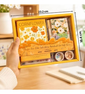 Vintage Çiçek Desenli A6 Günlük Ve Ajanda Hediye Seti - Estetik Scrapbooking Ve Günlük Süsleme Kit Kutusu 116 Parça