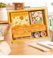 Vintage Çiçek Desenli A6 Günlük Ve Ajanda Hediye Seti - Estetik Scrapbooking Ve Günlük Süsleme Kit Kutusu 116 Parça