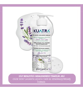 KUATRA Nemlendirici Temizlik Jeli 500 ml Lavanta Yağlı Yüz Vücut Temizleyici