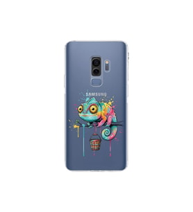 Samsung Galaxy S9 Plus ile Uyumlu Splash Bukalemun Tasarımlı Şeffaf Silikon Kılıf