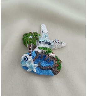 Magnet Palmiye Nazar Göz Boncuk Taşlı Mıknatıslı Buzdolabı Süsü