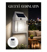 Mey İthalat® 1800 mAh Pilli Solar Duvar Aydınlatma Yeni Nesil