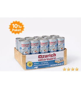Zurich Veterinaire Balık Etli Yetişkin Kedi Konservesi 415 gr x 10'lu Paket