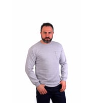 ESER - Bisiklet Yaka Sweatshirt - Cepli - Melanj Gri