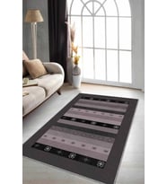 Füme Otantik Kaymaz Tabanlı Makinede Yıkanabilir Halı RV272 - 100 x 160 cm