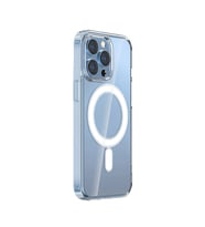Apple iPhone 15 Pro Max Uyumlu Kılıf M-safe Şarj Özellikli Şeffaf Sert PC Zore Embos Kapak