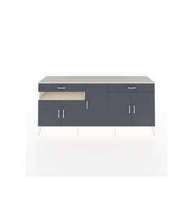 Hyperion Konsol 5 Raflı 2 Çekmeceli 5 Kapaklı 220x44x99 Aytaşı-Antrasit