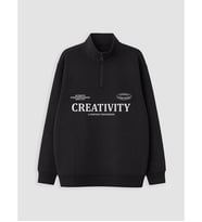 LCW Kids Siyah Dik Yaka Baskılı Erkek Çocuk Kalın Sweatshirt