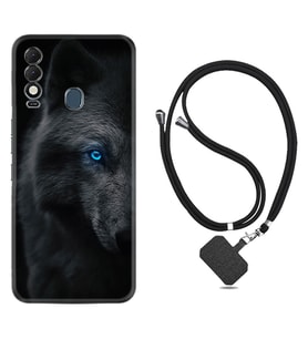 Tecno Spark 8T Kılıf Resimli Boyun Askılı İpli Desenli Silikon Series Dark Wolfs 1834