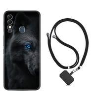 Tecno Spark 8T Kılıf Resimli Boyun Askılı İpli Desenli Silikon Series Dark Wolfs 1834