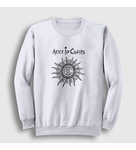Presmono Unisex Beyaz Gray Alice In Chains Sweatshirt 7635tt (Beyaz)