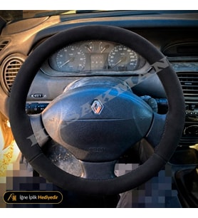Renault Megane 1 Dikme Direksiyon Kılıfı Alcantara Süet Monza Black -RTE-RXE-Coupe 1996-2003