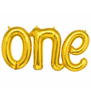 One Yazısı Gold Folyo Balon