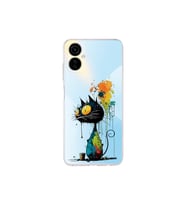 Tecno Camon 19 Neo ile Uyumlu Splash Kedi Tasarımlı Şeffaf Silikon Kılıf