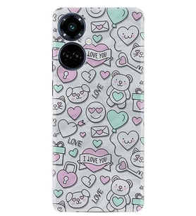 Camon 19 Pro Kılıf Resimli Desenli Silikon Platinium Series I Love You 1882
