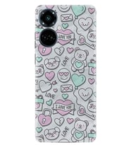 Camon 19 Pro Kılıf Resimli Desenli Silikon Platinium Series I Love You 1882
