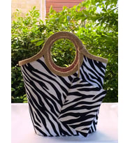 Plaj Çantası Zebra Jüt Hasır